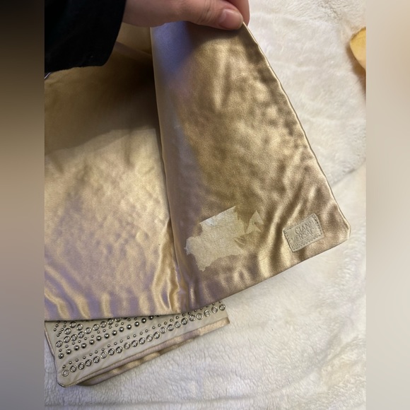 New Versace silk and leather shawl scarf with silver hardware detailing - Picture 2 of 2